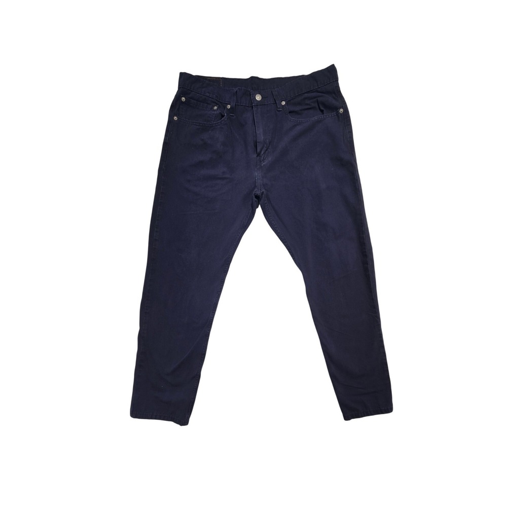 Levi Strauss 502 Tapered Pants Mens 34 Navy Blue Waterless Stretch Chino